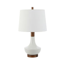 Load image into Gallery viewer, 23" Brown Globe Bedside Lamp With Empire Shade
