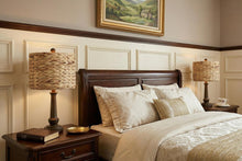 Load image into Gallery viewer, Set of Two 21" Dark Brown Bedside Lamps With Drum Shades
