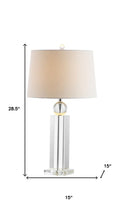 Load image into Gallery viewer, 29" Silver And Clear Table Lamp With Empire Shade
