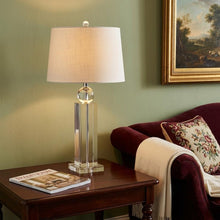 Load image into Gallery viewer, 29" Silver And Clear Table Lamp With Empire Shade
