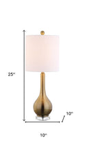 Load image into Gallery viewer, 25" Clear Gourd Table Lamp LED With Drum Shade
