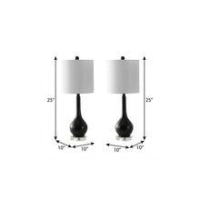 Load image into Gallery viewer, Set of Two 25" Clear Gourd Table Lamps With Drum Shades
