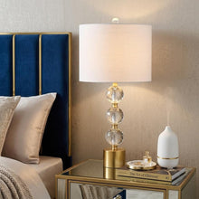 Load image into Gallery viewer, 25" Gold Novelty Table Lamp LED With Drum Shade
