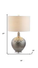 Load image into Gallery viewer, 27" Clear Novelty Bedside Lamp With Drum Shade
