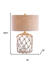 Load image into Gallery viewer, 27" Clear Novelty Table Lamp LED With Drum Shade
