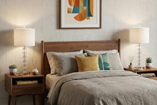 Load image into Gallery viewer, Set of Two 28" Silver Table Lamps With Drum Shades
