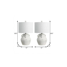 Load image into Gallery viewer, Set of Two 21" Clear Novelty Table Lamps With Drum Shades
