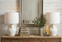 Load image into Gallery viewer, Set of Two 21" Clear Novelty Table Lamps With Drum Shades
