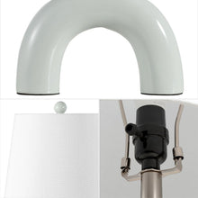 Load image into Gallery viewer, Set of Two 18" White Geometric Arched Lamps With Empire Shades
