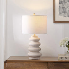 Load image into Gallery viewer, 26" Clear Round Table Lamp With Drum Shade
