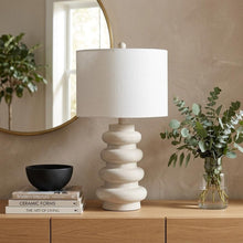Load image into Gallery viewer, 26" Clear Round Table Lamp With Drum Shade
