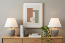 Load image into Gallery viewer, Set of Two 18" Gray Novelty Bedside Lamps With Empire Shades
