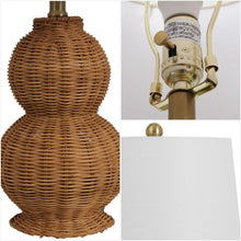 Load image into Gallery viewer, Set of Two 23" Clear Gourd Table Lamps With Empire Shades
