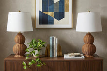 Load image into Gallery viewer, Set of Two 23" Clear Gourd Table Lamps With Empire Shades
