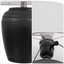 Load image into Gallery viewer, Set of Two 17" Clear Gourd Table Lamps LED With Drum Shades
