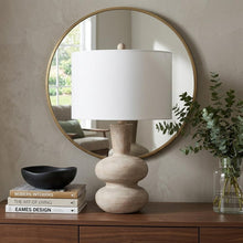 Load image into Gallery viewer, 24" Brown Gourd Table Lamp With Drum Shade
