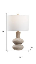 Load image into Gallery viewer, 24" Brown Gourd Table Lamp With Drum Shade

