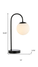 Load image into Gallery viewer, 18" Black Globe Arched Lamp With Globe
