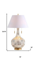 Load image into Gallery viewer, 31" Gold Novelty Table Lamp LED With Globe Shade
