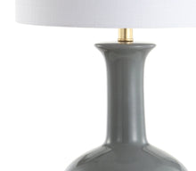 Load image into Gallery viewer, 27" Steel Blue And Gold Novelty Table Lamp With Drum Shade
