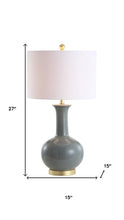 Load image into Gallery viewer, 27" Steel Blue And Gold Novelty Table Lamp With Drum Shade
