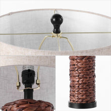 Load image into Gallery viewer, Set of Two 25" Black Table Lamps With Drum Shades
