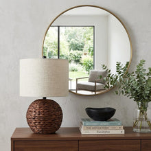 Load image into Gallery viewer, 22" Clear Round Table Lamp With Drum Shade
