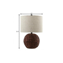Load image into Gallery viewer, 22" Clear Round Table Lamp With Drum Shade
