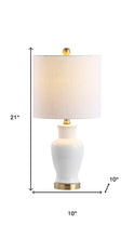 Load image into Gallery viewer, 21" Gold Urn Table Lamp LED With Drum Shade
