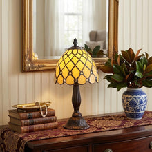 Load image into Gallery viewer, 13" Bronze Novelty Tiffany Lamp With Bell Shade
