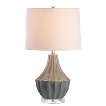 Load image into Gallery viewer, 25" Gray And Clear Novelty Table Lamp With Drum Shade
