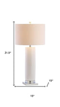 Load image into Gallery viewer, 32" Silver Novelty Table Lamp LED With Drum Shade
