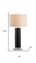 Load image into Gallery viewer, 32" Silver Table Lamp With Drum Shade
