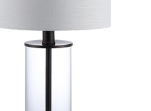 Load image into Gallery viewer, Set of Two 21" Antiqued Bronze USB Table Lamps With Drum Shades
