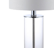 Load image into Gallery viewer, Set of Two 21" Silver USB Table Lamps With Drum Shades
