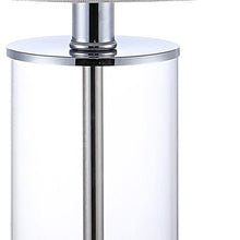 Load image into Gallery viewer, Set of Two 21" Silver USB Table Lamps With Drum Shades
