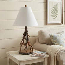 Load image into Gallery viewer, 26" Dark Brown Antlers Table Lamp With Empire Shade

