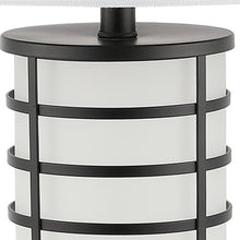 Load image into Gallery viewer, 27" Black USB Table Lamp With Drum Shade
