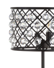 Load image into Gallery viewer, 23" Antiqued Bronze Geometric Table Lamp With Drum Shade

