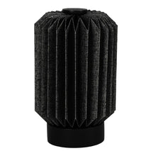 Load image into Gallery viewer, 9" Black Geometric Bedside Lamp With Cylinder Shade
