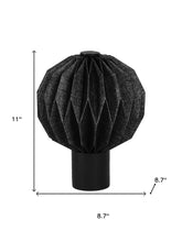 Load image into Gallery viewer, 11" Black Geometric Table Lamp LED With Globe Shade

