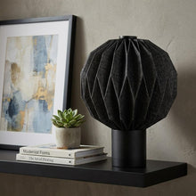 Load image into Gallery viewer, 11" Black Geometric Table Lamp LED With Globe Shade
