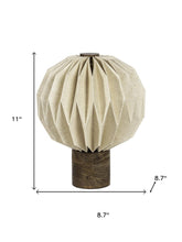 Load image into Gallery viewer, 11" Natural Geometric Bedside Lamp With Globe Shade
