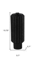 Load image into Gallery viewer, 16" Black Geometric Table Lamp LED With Cylinder Shade
