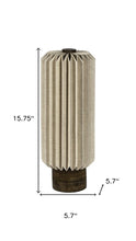 Load image into Gallery viewer, 16" Natural Geometric Bedside Lamp With Cylinder Shade
