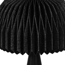 Load image into Gallery viewer, 16" Black Ribbed Geometric Bedside Lamp With Dome Shade
