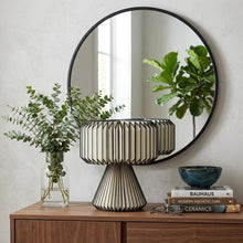 Load image into Gallery viewer, 13" Clear Geometric Table Lamp With Cylinder Shade
