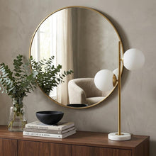 Load image into Gallery viewer, 28" White Table Lamp With Globe Shade
