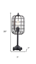 Load image into Gallery viewer, 20" Black Geometric Novelty Table Lamp With Drum Shade
