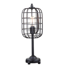 Load image into Gallery viewer, 20" Black Geometric Novelty Table Lamp With Drum Shade
